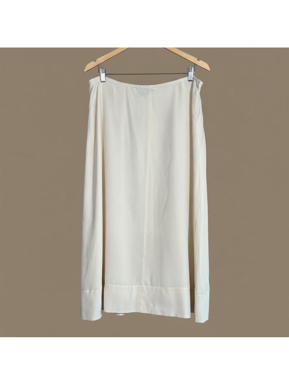 Eileen Fisher Womens Ivory Silk Maxi Skirt Size PL Cream Luxe Minimalist Capsule